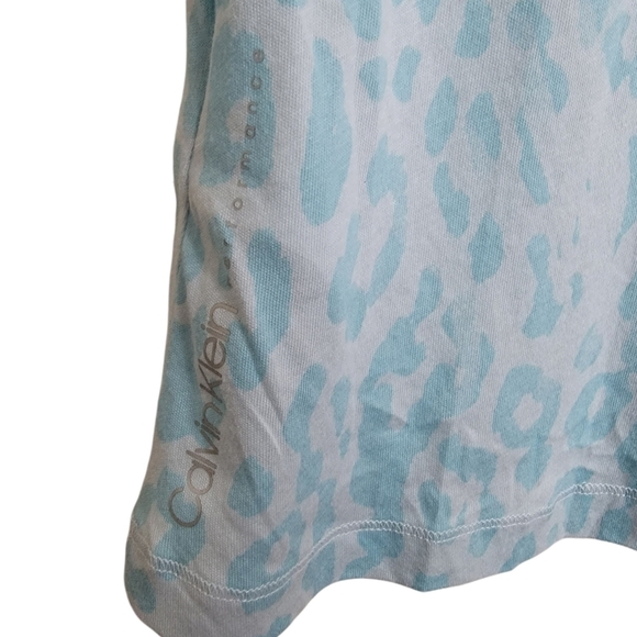 Calvin Klein Blue Leopard Zebra Animal Print Soft Modal Cotton Tank Top L - Picture 3 of 6